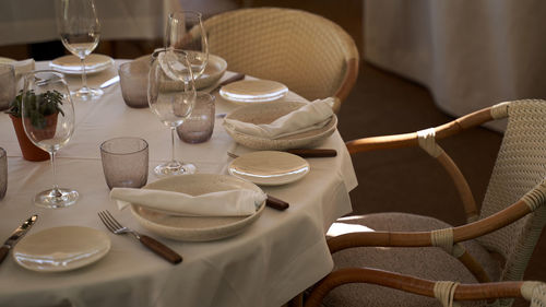 Place setting on table