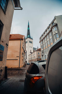 Close-up of car on street