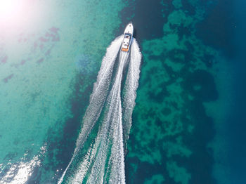 High angle view of swimming pool in sea