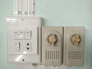 Close-up of electric switch