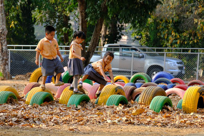 People sitting in park