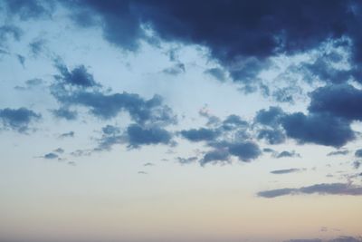 Low angle view of sky during sunset