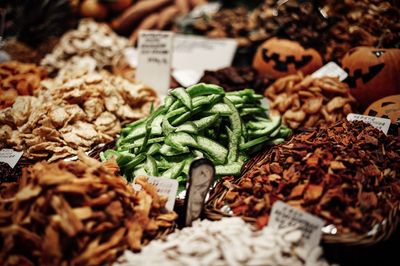 Close-up of vegetables for sale in market