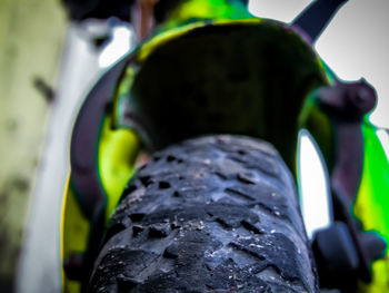 Close-up of bicycle wheel