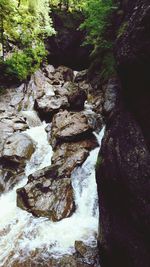 Scenic view of waterfall