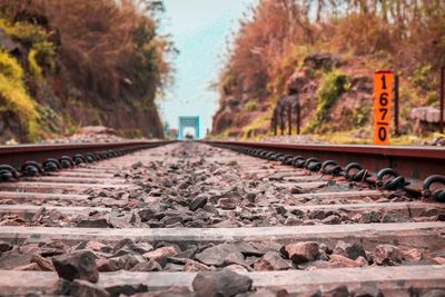 Surface level of railroad track