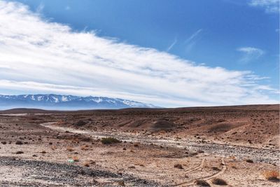 Scenic view of desert against sky