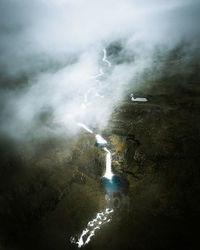 Aerial view of waterfall