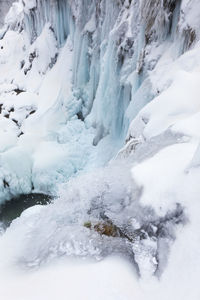 Frozen waterfalls on plitvice lakes np