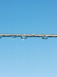 Close-up of water against blue sky