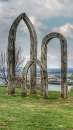 Built structure against cloudy sky