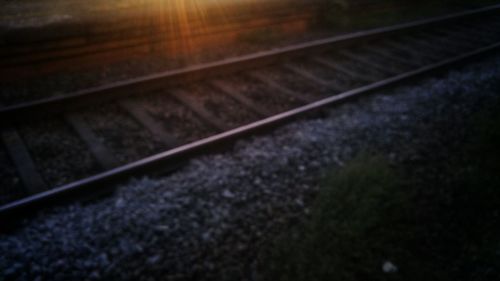 High angle view of railroad tracks