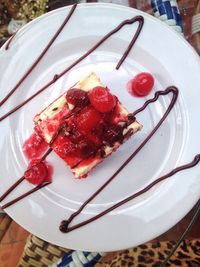 Close-up of cake served on plate