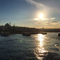 Scenic view of sunset over river