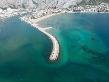 High angle view of sea