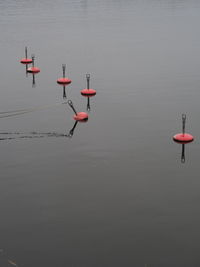 Red flags on lake