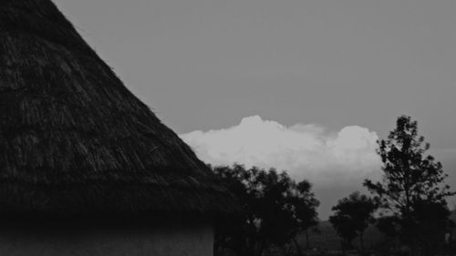 Low angle view of mountain against clear sky