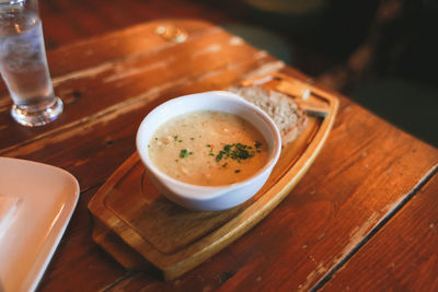 Close-up of coffee on table