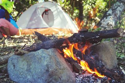 Close-up of bonfire