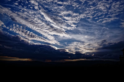 Scenic view of silhouette landscape against sky