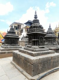 Low angle view of temple against sky