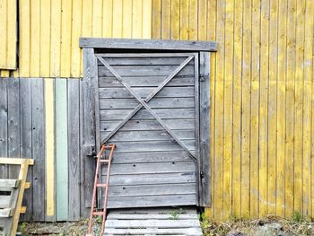 Closed door of old building