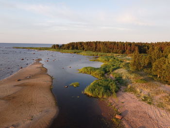 Scenic view of beach against sky