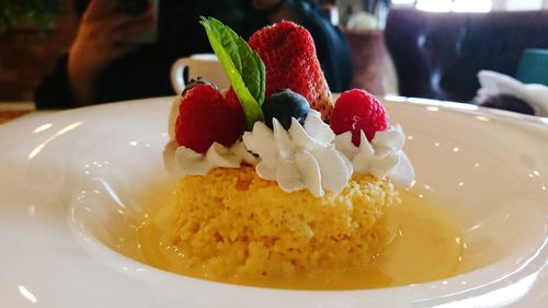 Close-up of cake in plate