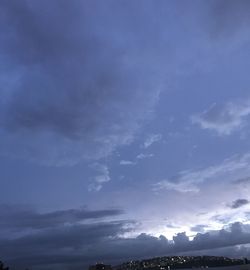 Low angle view of silhouette mountain against sky