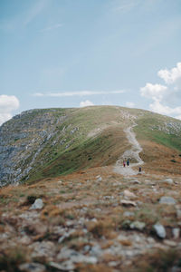 Scenic view of land against sky