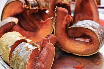 Close-up of meat on table