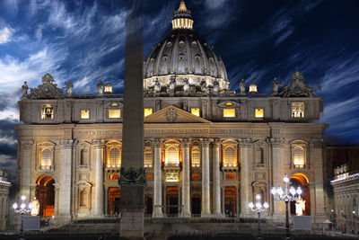 View of historical building at night