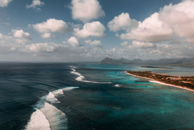 Aerial shot of mauritius 