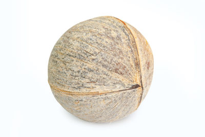 Close-up of rock against white background