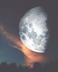 Low angle view of moon in sky