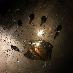 Close-up of water drops on glass