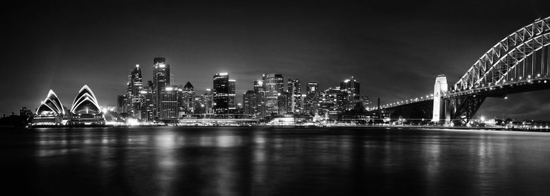 Panoramic view of sydney at night