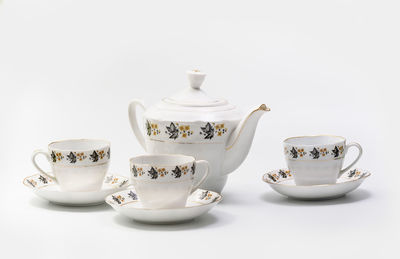 Tea cup on white background