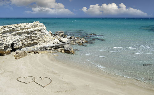 Scenic view of beach against sky