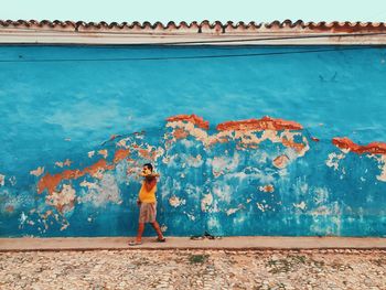 Building against blue sky