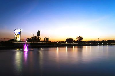 View of river at sunset