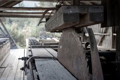 Close-up of old machinery