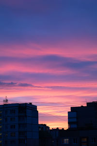 Silhouette buildings against sky during sunset