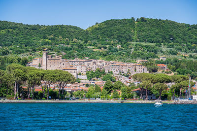The old town of bolsena, ancient village on the shore of the lake of the same name