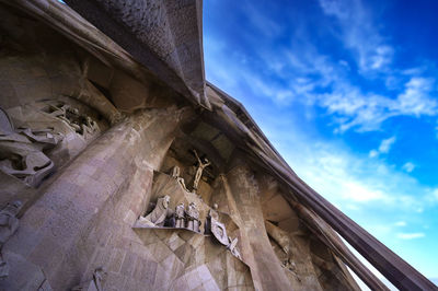 Low angle view of historical building against cloudy sky