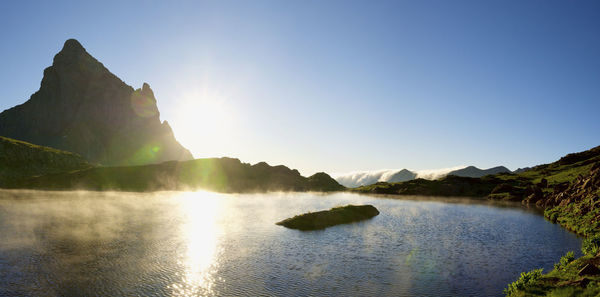 Anayet peak and lake in tena valley, huesca province in aragon, pyrenees in spain.