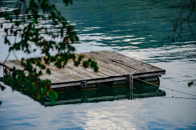 Pier over lake during winter