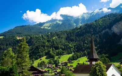 Panoramic view of mountains against sky