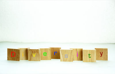 Close-up of toy blocks on table