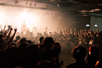 Group of people at music concert